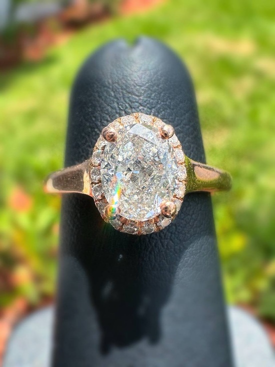 Gabriel & Co. Jewelry - Gabriel & Co 14k rose gold 1.12CTW natural Oval Diamond Engagement ring sz 4.5